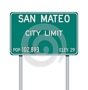 San Mateo City Limit road sign photo