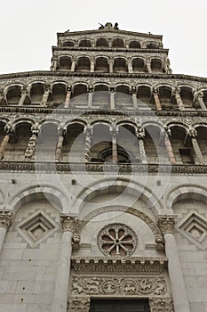 San Michele Church facade in Lucca, Italy