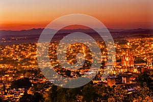 San Miguel de Allende Mexico Miramar Overlook Evening Parroquia photo