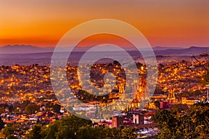 San Miguel de Allende Mexico Miramar Overlook Sunset Parroquia photo