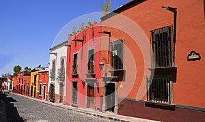 San miguel de allende street in guanajuato, mexico. photo