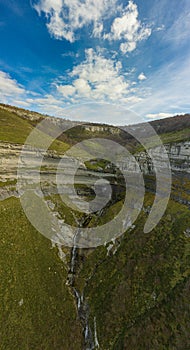 San Miguel waterfall in Angulo valley in Burgos photo