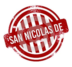 San Nicolas De Los Garza - Red grunge button, stamp photo