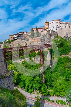 San Pablo bridge over river Huecar in Cuenca, Spain. photo