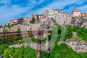 San Pablo bridge over river Huecar in Cuenca, Spain. photo