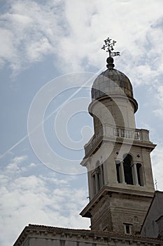 San Pantalon Church bell tower against the sky in Venice, Italy photo