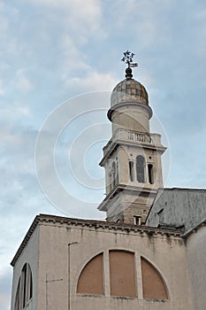 San Pantalon Church bell tower at sunset in Venice, Italy. photo