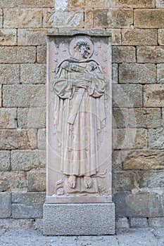 San Pedro de Alcantara relief, Alcantara, Spain photo