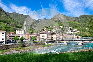 San Pellegrino Terme. village in the brembana valley. Bergamo. Italy. Parish church area