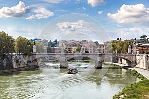 San Pietro basilica  and Sant angelo bridge in Rome