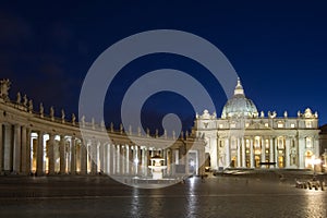 San Pietro in the night at Rome