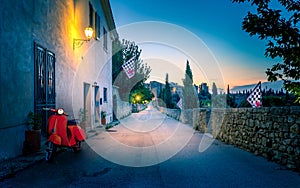 San Quirico D'orcia by night, Tuscany