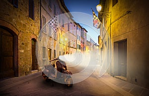 San Quirico D'orcia by night, Tuscany