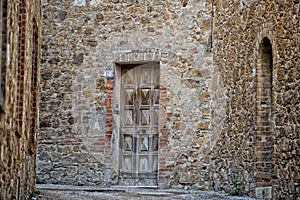 San quirico medieval houses stone wall