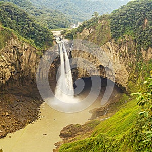San Rafael Waterfall In Ecuador photo