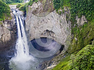 San Rafael waterfalls in the lush rainforest of Ecuadorian Amazon