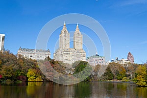 San Remo appartments from the East side of The Lake in Central P