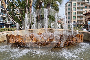 San Remo welcome sign public fountain photo