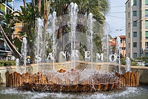 San Remo welcome sign public fountain photo