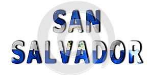 San Salvador Word With Flag Texture