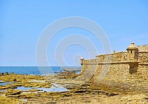 San Sebastian Castle, a fortress in La Caleta island. Cadiz, Spain