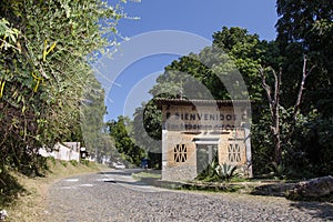 San Sebastian del Oeste Cobblestone Street  in Jalisco Mexico photo