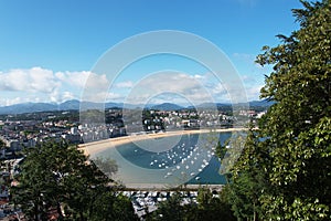 San Sebastian Donostia at Biscay bay coast, Spain.