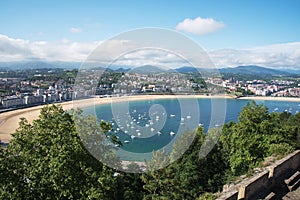 San Sebastian Donostia at Biscay bay coast, Spain.