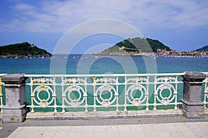 San Sebastian, view of La Concha Bay in the daytime, Spain