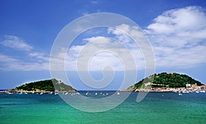 San Sebastian, view of La Concha Bay in the daytime, Spain