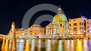 S. Simeon Piccolo at night, Venice, Italy photo