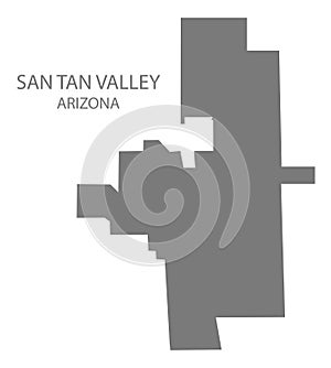 San Tan Valley Arizona USA city map grey illustration silhouette shape