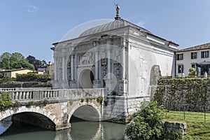 san Tomaso monumental entrance in city walls, Treviso, Italy