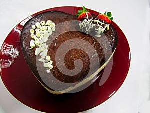 San valentin heart chocolate cake photo