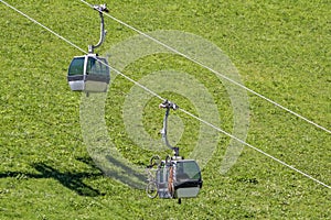 The San Valentino alla Muta cableway which, in the summer season, transports people and bicycles to Cima Pian del Lago