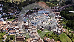 San Vicente Ferrer, Antioquia - Colombia. April 24, 2024. Aerial photograph of the main parish of the municipality