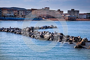 San Vincenzo, Livorno, Tuscany, Italy - Entrance to the marina o