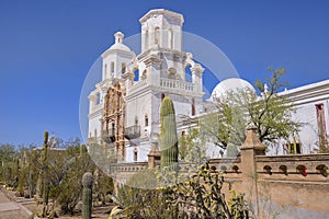 San Xavier del Bac Mission Roman Catholic Church Closeup Exterior