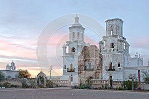 San Xavier del Bac Mission at Sunset