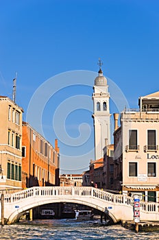 San Zaccaria bridge and bell tower in Venice photo