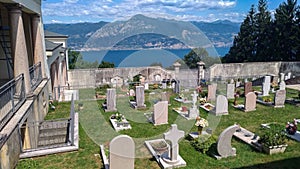 San Zeno di Montagna cemetery, north italy photo