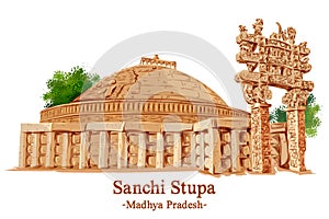 Sanchi Stupa a Buddhist comple in Raisen District of the State of Madhya Pradesh, India