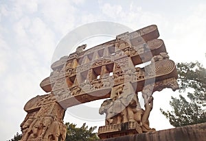 sanchi stupa gate ( toranas of sanchi stupa) at Sanchi
