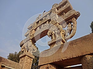 sanchi stupa gate ( toranas of sanchi stupa) at Sanchi