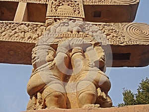 sanchi stupa gate ( toranas of sanchi stupa) at Sanchi