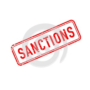 Sanctions grunge rubber stamp