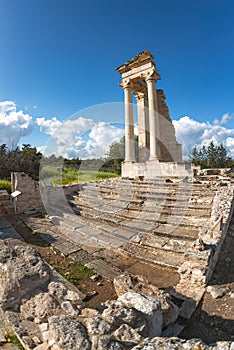 Sanctuary of apollo hylates showing restored columns on sunny day photo