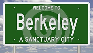 Sanctuary city road sign for Berkeley