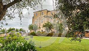 Sanctuary of the Holy House of Loreto, Marches, Italy. View of the Apostolic Palace and the garden