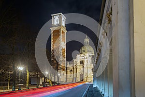 Vicenza, Italy - Basilica of Monte Berico by night photo